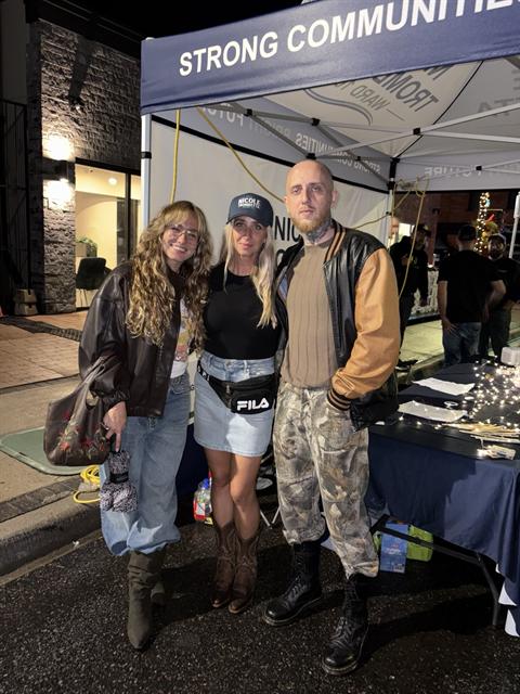 Nicole with supporters at the campaign tent