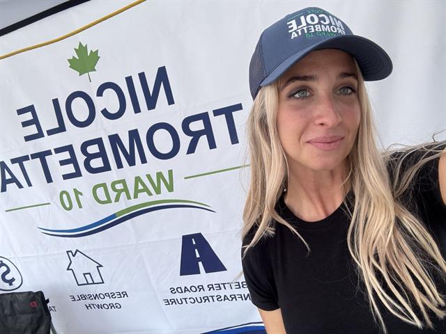 Nicole at her campaign booth