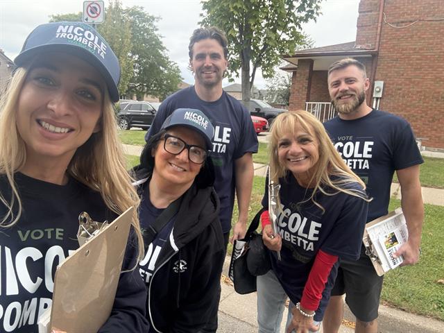 Nicole canvassing with volunteers